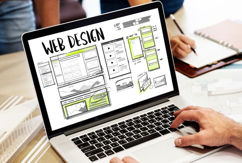 web design on a laptop screen